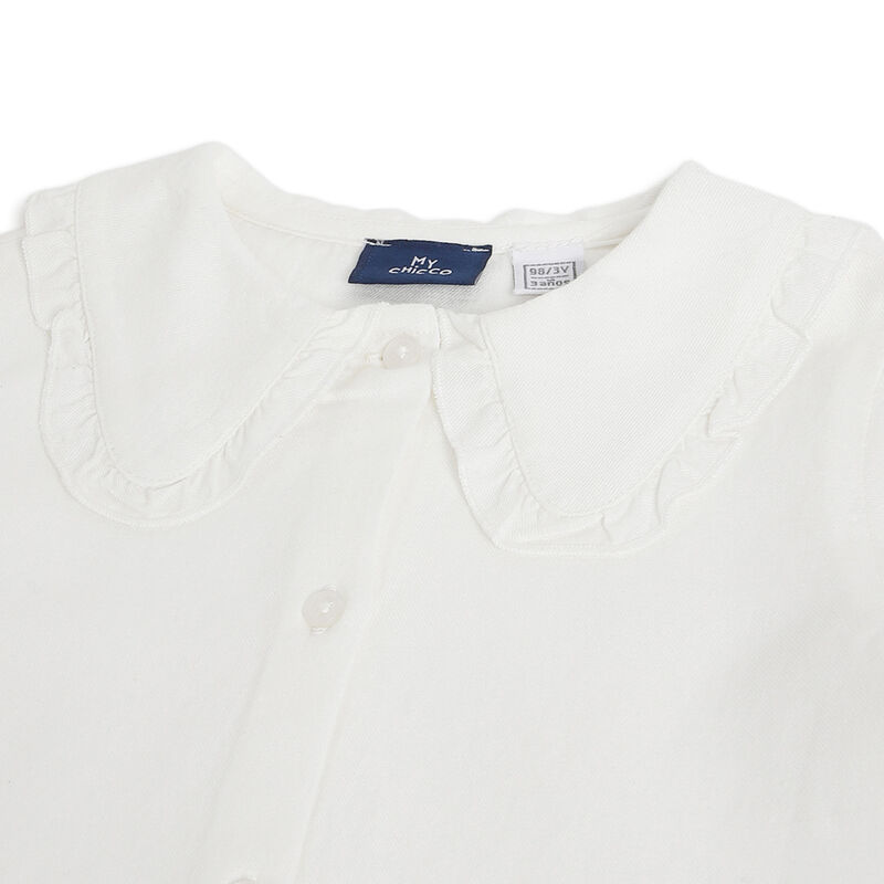 Girls White Solid Long Sleeve Top image number 2